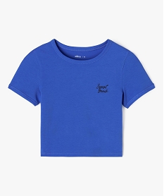 GEMO Tee-shirt court à manches courtes fille bleu standard