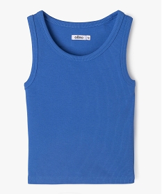 GEMO Débardeur en maille côtelée coupe courte fille bleu standard