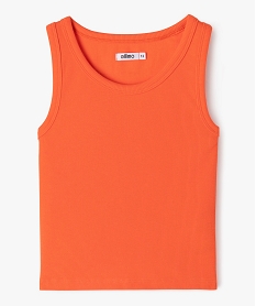 GEMO Débardeur en maille côtelée coupe courte fille orange vif