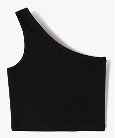 GEMO Débardeur asymétrique en maille côtelée fille noir standard