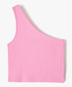 GEMO Débardeur asymétrique en maille côtelée fille rose standard