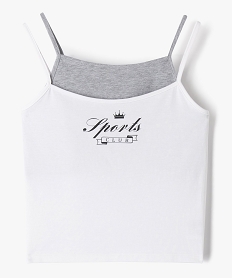 GEMO Débardeur 2-en-1 avec brassière intégrée fille blanc standard