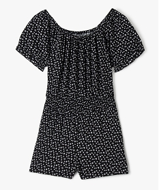 GEMO Combishort à motifs fleuris avec détails froncés fille Noir