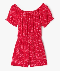 GEMO Combishort à motifs fleuris avec détails froncés fille Rouge