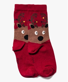 chaussettes de noel avec motif renne homme rouge standardK037101_2