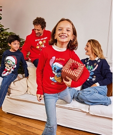 GEMO Tee-shirt à manches longues avec motif de Noël fille - Disney rouge standard