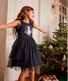 GEMO Robe de princesse avec motif Reine des Neiges fille - Disney Bleu