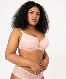 soutien-gorge grande taille a armatures et coques fines roseK038801_1