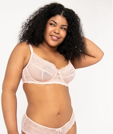 soutien-gorge emboitant a armatures en dentelle grande taille roseK038901_1