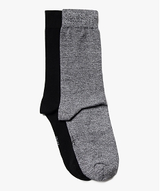 GEMO Chaussettes hautes en coton stretch homme (lot de 2) noir standard