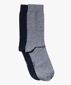 GEMO Chaussettes hautes en coton stretch homme (lot de 2) Bleu