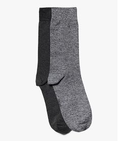 GEMO Chaussettes hautes en coton stretch homme (lot de 2) gris standard