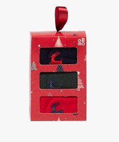 GEMO Chaussettes spéciales Noël homme dans coffret cadeau (lot de 3) rouge standard