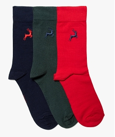 chaussettes speciales noel homme dans coffret cadeau (lot de 3) rouge standardK040901_2