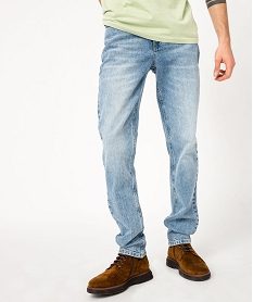 GEMO Jean coupe Slim délavé homme Gris