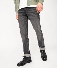 GEMO Jean coupe Slim délavé homme noir standard