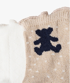 chaussettes a finitions froncees bebe fille (lot de 2) - lulucastagnette beige standard chaussettesK042501_2