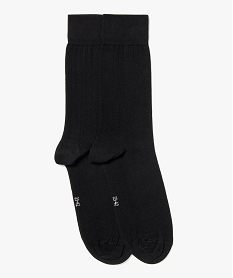 GEMO Chaussettes en maille côtelée homme (lot de 2) noir standard