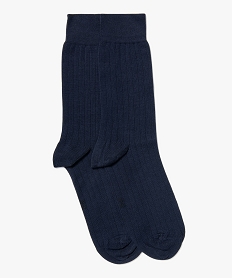 GEMO Chaussettes en maille côtelée homme (lot de 2) Bleu