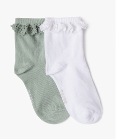 GEMO Chaussettes bébé fille à volants (lot de 2) vert standard