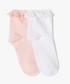 GEMO Chaussettes bébé fille à volants (lot de 2) Orange