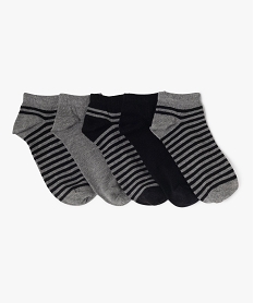 chaussettes ultra courtes rayees garcon (lot de 5) gris standardK044401_1