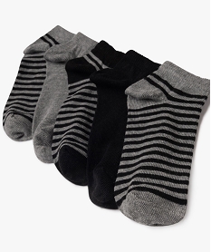 chaussettes ultra courtes rayees garcon (lot de 5) gris standardK044401_2