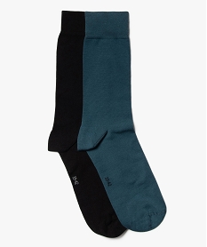 GEMO Chaussettes fines tige haute homme (lot de 2) kaki chine