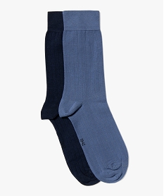 chaussettes en maille cotelee homme (lot de 2) kaki chineK045001_1