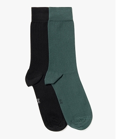 GEMO Chaussettes en maille côtelée homme (lot de 2) kaki standard