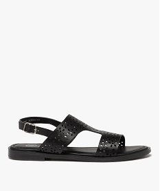 GEMO Sandales femme unies casual dessus ajouré noir standard