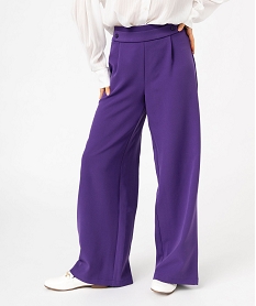 pantalon large avec ceinture fantaisie femme violetK046301_1