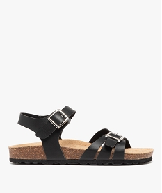 GEMO Sandales femme unies avec brides à boucle casual noir standard