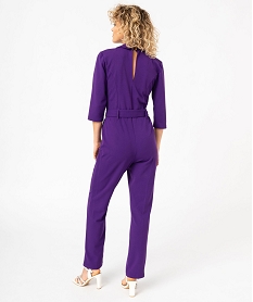 combinaison pantalon avec col tailleur femme violetK048901_3