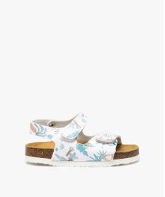 GEMO Sandales garçon avec brides à scratch et à motifs blanc standard