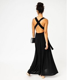 robe de soiree drapee multipositions femme noirK050801_3