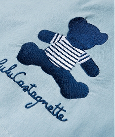 cape de bain bebe a capuche en jersey et eponge - lulucastagnette bleu standardK052301_2
