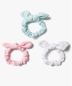 GEMO Chouchous à nœuds et pois pailletés fille (lot de 3) rose standard