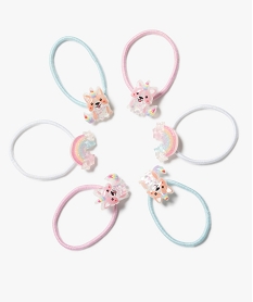 GEMO Élastiques à cheveux à breloques pailletées (lot de 6) Rose