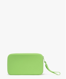 GEMO Trousse à maquillage zippée en silicone avec dragonne vert standard