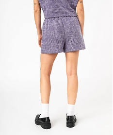 short aspect tweed avec poches sur lavant femme violet shortsK064701_4