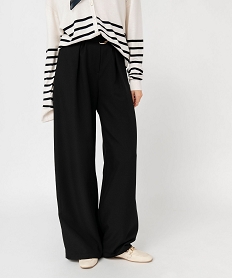 GEMO Pantalon large avec taille haute femme noir standard
