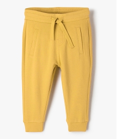 pantalon de jogging avec ceinture bord-cote bebe garcon jaune joggingsK079701_1