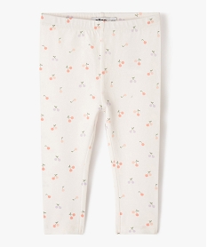 GEMO Legging long en coton stretch bébé fille imprime ecru