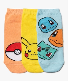 chaussettes ultra courtes imprimees garcon - pokemon (lot de 3) jaune standardK080101_1