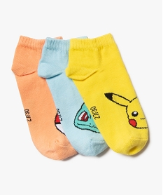chaussettes ultra courtes imprimees garcon - pokemon (lot de 3) jaune standardK080101_2