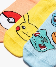 chaussettes ultra courtes imprimees garcon - pokemon (lot de 3) jaune standardK080101_3