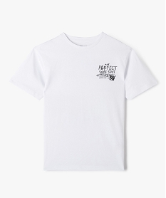 GEMO Tee-shirt à manches courtes coupe oversize inscription skate garçon blanc standard