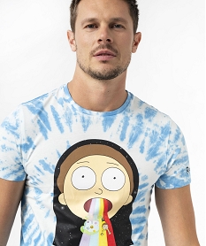 tee-shirt manches courtes tie-and-dye a motif homme - rick morty bleuK087001_2