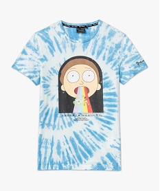 tee-shirt manches courtes tie-and-dye a motif homme - rick morty bleu tee-shirtsK087001_4